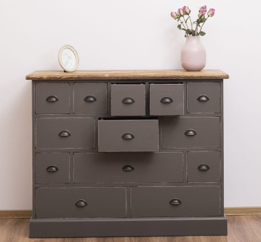 Comoda cu 13 sertare de la Rustic Butique PS103 - Culoare Top_P064 - Culoare Corp_P024++P022A - TRIPLU COLOR