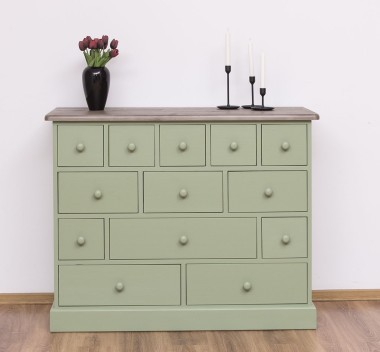 Comoda cu 13 sertare de la Rustic Butique PS103 - Culoare Top_P037 - Culoare Corp_P054 - DUBLU COLOR