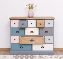 Comoda cu 13 sertare de la Rustic Butique PS103 - Culoare Top_P001 - Culoare Corp_P042 - Culoare Sertare_Multicolor - MULTICOLOR