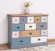 Comoda cu 13 sertare de la Rustic Butique PS103 - Culoare Top_P001 - Culoare Corp_P042 - Culoare Sertare_Multicolor - MULTICOLOR