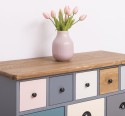 Comoda cu 13 sertare de la Rustic Butique PS103 - Culoare Top_P001 - Culoare Corp_P042 - Culoare Sertare_Multicolor - MULTICOLOR