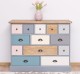 Comoda cu 13 sertare de la Rustic Butique PS103 - Culoare Top_P001 - Culoare Corp_P042 - Culoare Sertare_Multicolor - MULTICOLOR