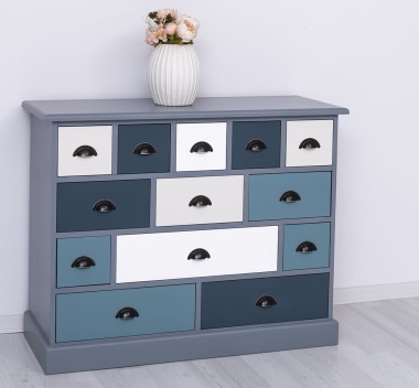 Comoda cu 13 sertare de la Rustic Butique PS103 - Culoare Corp_P042 - Culoare Multicolor - MULTICOLOR