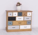 Comoda cu 13 sertare de la Rustic Butique PS103 - Culoare Top_P001 - Culoare Corp_P002 - Culoare Multicolor - MULTICOLOR