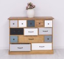 Comoda cu 13 sertare de la Rustic Butique PS103 - Culoare Top_P001 - Culoare Corp_P002 - Culoare Multicolor - MULTICOLOR