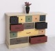 Comoda cu 13 sertare de la Rustic Butique PS103 - Culoare Corp_P046 - Culoare Sertare_Multicolor - MULTICOLOR