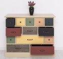 Comoda cu 13 sertare de la Rustic Butique PS103 - Culoare Corp_P046 - Culoare Sertare_Multicolor - MULTICOLOR