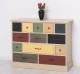Comoda cu 13 sertare de la Rustic Butique PS103 - Culoare Corp_P046 - Culoare Sertare_Multicolor - MULTICOLOR