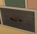 Comoda cu 13 sertare de la Rustic Butique PS103 - Culoare Corp_P046 - Culoare Sertare_Multicolor - MULTICOLOR