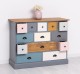 Comoda cu 13 sertare de la Rustic Butique PS103 - Culoare Top_P001 - Culoare Corp_P042 - Culoare Sertare_Multicolor - MULTICOLOR