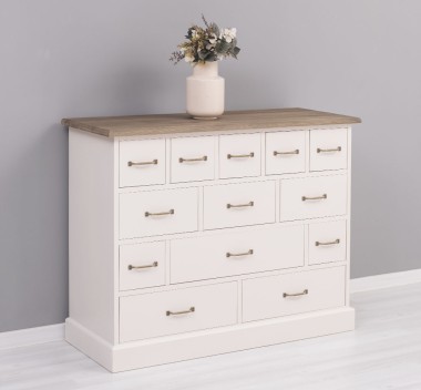 Comoda cu 13 sertare de la Rustic Butique PS103 - Culoare Top_P079 - Culoare Corp_P015 - DUBLU COLOR