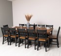 Masa dining cu picioare X,blat stejar cu dim. 240x120x78 cu 12 scaune - Culoare Top_P064 - Culoare Corp_P003 - DUBLU COLOR de la Rustic Butique OUT20198+12XPS661 - Culoare Top_P064 - Culoare Corp_P003 - DUBLU COLOR