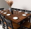 Masa dining cu picioare X,blat stejar cu dim. 240x120x78 cu 12 scaune - Culoare Top_P064 - Culoare Corp_P003 - DUBLU COLOR de la Rustic Butique OUT20198+12XPS661 - Culoare Top_P064 - Culoare Corp_P003 - DUBLU COLOR
