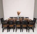 Masa dining cu picioare X,blat stejar cu dim. 240x120x78 cu 12 scaune - Culoare Top_P064 - Culoare Corp_P003 - DUBLU COLOR de la Rustic Butique OUT20198+12XPS661 - Culoare Top_P064 - Culoare Corp_P003 - DUBLU COLOR