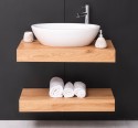 Suport lavoar din stejar cu set metalic de fixare in perete de la Rustic Butique OPS738 - Culoare_P089 - ULEIAT