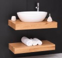 Suport lavoar din stejar cu set metalic de fixare in perete de la Rustic Butique OPS738 - Culoare_P089 - ULEIAT