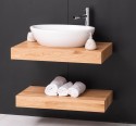 Suport lavoar din stejar cu set metalic de fixare in perete de la Rustic Butique OPS738 - Culoare_P089 - ULEIAT