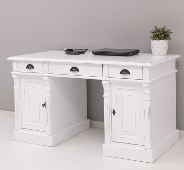Birou cu 2 usi si 3 sertare, Colectia Directoire de la Rustic Butique PS115 - Culoare_P029++P004A - 2 STRATURI DE CULORI ANTICHIZAT