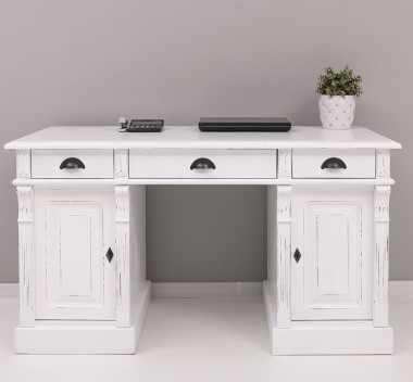 Birou cu 2 usi si 3 sertare, Colectia Directoire de la Rustic Butique PS115 - Culoare_P029++P004A - 2 STRATURI DE CULORI ANTICHIZAT