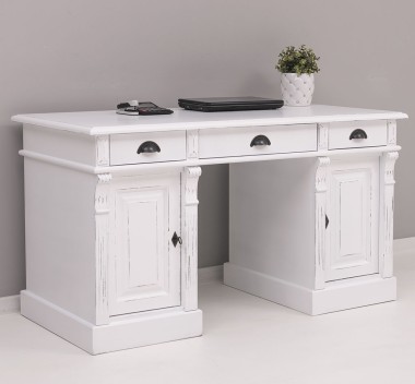 Birou cu 2 usi si 3 sertare, Colectia Directoire de la Rustic Butique PS115 - Culoare_P029++P004A - 2 STRATURI DE CULORI ANTICHIZAT