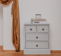 Noptiera cu 4 sertare de la Rustic Butique PS123 - Culoare_P010 - VOPSIT