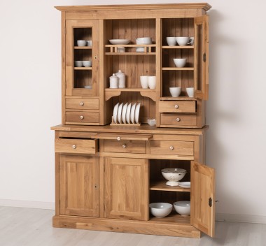 Bufet de bucatarie 3 usi, 3 sertare BAS + 2 usi, 4 sertare SUP, din stejar - Culoare_P061 - LACUIT de la Rustic Butique OUTOPS232BAS+SUP - Culoare_P061 - LACUIT
