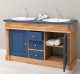 Dulap baie stejar cu 2 lavoare - lavoare incluse in pret - din stejar - Culoare Corp_P061 - Culoare Usi si Sertare_P113 - DUBLU  de la Rustic Butique OUTOPS4001 - Culoare Corp_P061 - Culoare Usi si Sertare_P113 - DUBLU COLOR