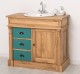Dulap baie ornamental cu 3 sertare si 1 usa, din stejar, lavoar inclus in pret - Culoare Corp_P061 - Culoare Sertare_P117 - DUBL de la Rustic Butique OUTOPS543 - Culoare Corp_P061 - Culoare Sertare_P117 - DUBLU COLOR