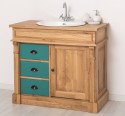 Dulap baie ornamental cu 3 sertare si 1 usa, din stejar, lavoar inclus in pret - Culoare Corp_P061 - Culoare Sertare_P117 - DUBL de la Rustic Butique OUTOPS543 - Culoare Corp_P061 - Culoare Sertare_P117 - DUBLU COLOR