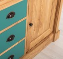 Dulap baie ornamental cu 3 sertare si 1 usa, din stejar, lavoar inclus in pret - Culoare Corp_P061 - Culoare Sertare_P117 - DUBL de la Rustic Butique OUTOPS543 - Culoare Corp_P061 - Culoare Sertare_P117 - DUBLU COLOR