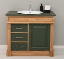 Dulap baie ornamental cu 3 sertare si 1 usa, din stejar, lavoar inclus in pret - Culoare Top_P115 - Culoare Corp_P061 - Culoare  de la Rustic Butique OUTOPS543 - Culoare Top_P115 - Culoare Corp_P061 - Culoare Usi si Sertare_P115 - DUBLU COLOR