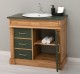 Dulap baie ornamental cu 3 sertare si 1 usa, din stejar, lavoar inclus in pret - Culoare Top_P115 - Culoare Corp_P061 - Culoare  de la Rustic Butique OUTOPS543 - Culoare Top_P115 - Culoare Corp_P061 - Culoare Usi si Sertare_P115 - DUBLU COLOR