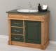 Dulap baie ornamental cu 3 sertare si 1 usa, din stejar, lavoar inclus in pret - Culoare Top_P115 - Culoare Corp_P061 - Culoare  de la Rustic Butique OUTOPS543 - Culoare Top_P115 - Culoare Corp_P061 - Culoare Usi si Sertare_P115 - DUBLU COLOR