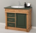 Dulap baie ornamental cu 3 sertare si 1 usa, din stejar, lavoar inclus in pret - Culoare Top_P115 - Culoare Corp_P061 - Culoare  de la Rustic Butique OUTOPS543 - Culoare Top_P115 - Culoare Corp_P061 - Culoare Usi si Sertare_P115 - DUBLU COLOR