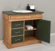 Dulap baie ornamental cu 3 sertare si 1 usa, din stejar, lavoar inclus in pret - Culoare Top_P115 - Culoare Corp_P061 - Culoare  de la Rustic Butique OUTOPS543 - Culoare Top_P115 - Culoare Corp_P061 - Culoare Usi si Sertare_P115 - DUBLU COLOR