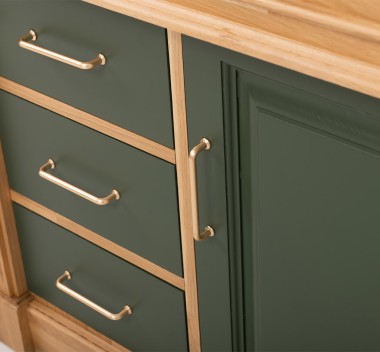 Dulap baie ornamental cu 3 sertare si 1 usa, din stejar, lavoar inclus in pret - Culoare Top_P115 - Culoare Corp_P061 - Culoare  de la Rustic Butique OUTOPS543 - Culoare Top_P115 - Culoare Corp_P061 - Culoare Usi si Sertare_P115 - DUBLU COLOR