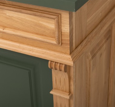 Dulap baie ornamental cu 3 sertare si 1 usa, din stejar, lavoar inclus in pret - Culoare Top_P115 - Culoare Corp_P061 - Culoare  de la Rustic Butique OUTOPS543 - Culoare Top_P115 - Culoare Corp_P061 - Culoare Usi si Sertare_P115 - DUBLU COLOR