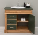 Dulap baie ornamental cu 3 sertare si 1 usa, din stejar, lavoar inclus in pret - Culoare Top_P115 - Culoare Corp_P061 - Culoare  de la Rustic Butique OUTOPS543 - Culoare Top_P115 - Culoare Corp_P061 - Culoare Usi si Sertare_P115 - DUBLU COLOR