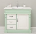 Dulap baie ornamental cu 3 sertare si 1 usa, din stejar, lavoar inclus in pret - Culoare Top_P039 - Culoare Corp_P092 - Culoare  de la Rustic Butique OUTOPS543 - Culoare Top_P039 - Culoare Corp_P092 - Culoare Usi si Sertare_P039 - DUBLU COLOR