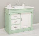 Dulap baie ornamental cu 3 sertare si 1 usa, din stejar, lavoar inclus in pret - Culoare Top_P039 - Culoare Corp_P092 - Culoare  de la Rustic Butique OUTOPS543 - Culoare Top_P039 - Culoare Corp_P092 - Culoare Usi si Sertare_P039 - DUBLU COLOR