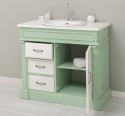 Dulap baie ornamental cu 3 sertare si 1 usa, din stejar, lavoar inclus in pret - Culoare Top_P039 - Culoare Corp_P092 - Culoare  de la Rustic Butique OUTOPS543 - Culoare Top_P039 - Culoare Corp_P092 - Culoare Usi si Sertare_P039 - DUBLU COLOR