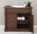 Dulap baie ornamental cu 3 sertare si 1 usa, din stejar, lavoar inclus in pret - Culoare_P111 - LACUIT de la Rustic Butique OUTOPS543 - Culoare_P111 - LACUIT