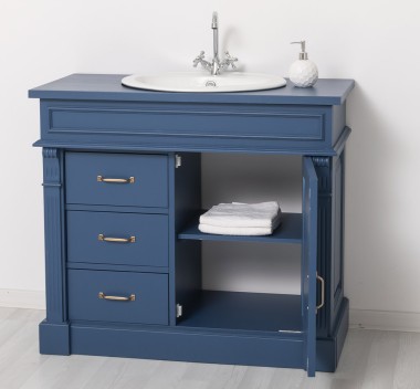 Dulap baie ornamental cu 3 sertare si 1 usa, din stejar, lavoar inclus in pret - Culoare_P113 - VOPSI de la Rustic Butique OUTOPS543 - Culoare_P113 - VOPSIT