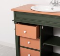 Dulap baie ornamental cu 3 sertare si 1 usa, din stejar, lavoar inclus in pret - Culoare Top_P112 - Culoare Corp_P115 - Culoare  de la Rustic Butique OUTOPS543 - Culoare Top_P112 - Culoare Corp_P115 - Culoare Usi si Sertare_P112 - DUBLU COLOR