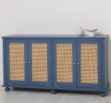Consola cu 4 usi cu Ratan de la Rustic Butique PS803 - Culoare_P113 - VOPSIT