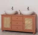 Dulap baie Ratan pentru 2 chiuvete pe blat - lavoarele nu sunt incluse in pret de la Rustic Butique PS800 - Culoare_P112 - VOPSIT