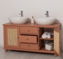 Dulap baie Ratan pentru 2 chiuvete pe blat - lavoarele nu sunt incluse in pret de la Rustic Butique PS800 - Culoare_P112 - VOPSIT