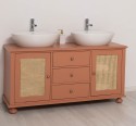 Dulap baie Ratan pentru 2 chiuvete pe blat - lavoarele nu sunt incluse in pret de la Rustic Butique PS800 - Culoare_P112 - VOPSIT
