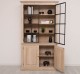 Vitrina eleganta din stejar, cu 2 usi BAS + 2 usi sticla SUP de la Rustic Butique OPS798BAS+SUP - Culoare_P035 - ULEIAT
