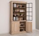 Vitrina eleganta din stejar, cu 2 usi BAS + 2 usi sticla SUP de la Rustic Butique OPS798BAS+SUP - Culoare_P035 - ULEIAT